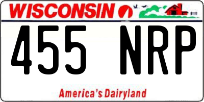 WI license plate 455NRP