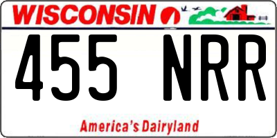 WI license plate 455NRR