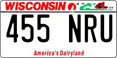 WI license plate 455NRU