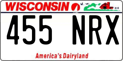 WI license plate 455NRX