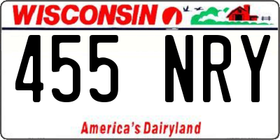 WI license plate 455NRY