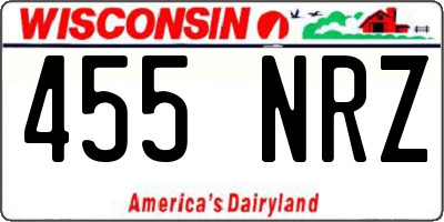 WI license plate 455NRZ