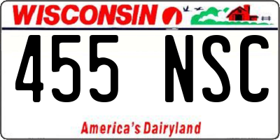 WI license plate 455NSC