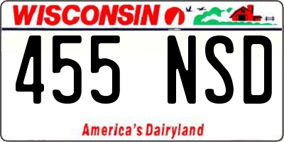 WI license plate 455NSD