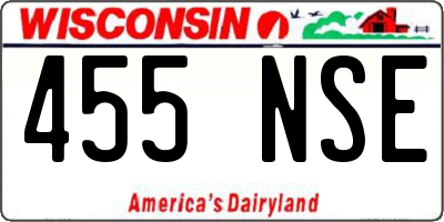 WI license plate 455NSE