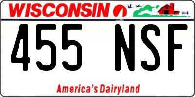 WI license plate 455NSF