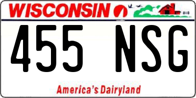 WI license plate 455NSG