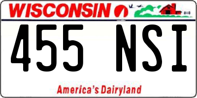 WI license plate 455NSI