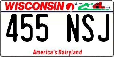 WI license plate 455NSJ