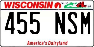 WI license plate 455NSM