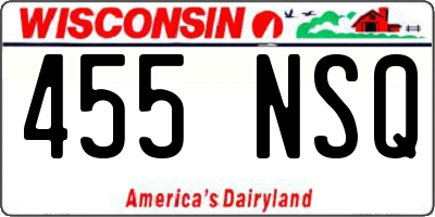 WI license plate 455NSQ