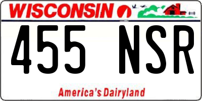 WI license plate 455NSR