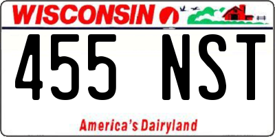 WI license plate 455NST