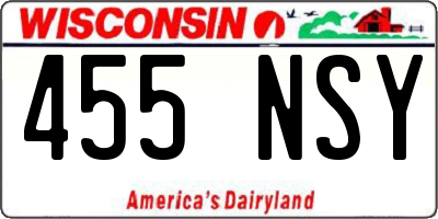 WI license plate 455NSY