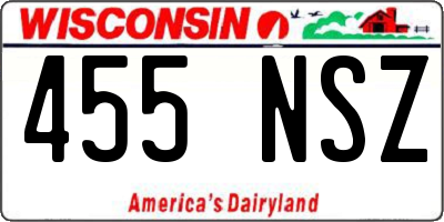 WI license plate 455NSZ