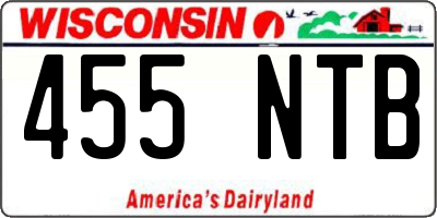 WI license plate 455NTB