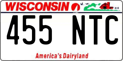 WI license plate 455NTC