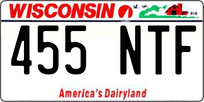WI license plate 455NTF