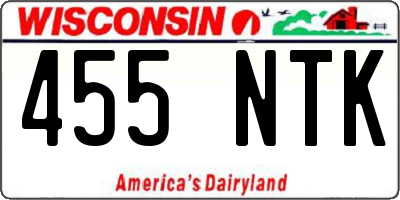 WI license plate 455NTK