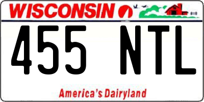 WI license plate 455NTL