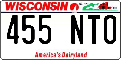 WI license plate 455NTO