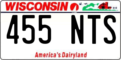 WI license plate 455NTS