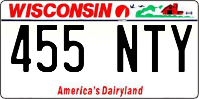 WI license plate 455NTY