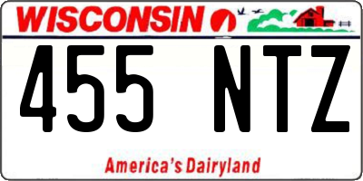 WI license plate 455NTZ