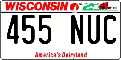 WI license plate 455NUC