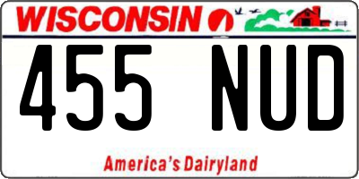 WI license plate 455NUD