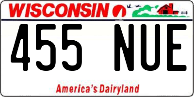 WI license plate 455NUE
