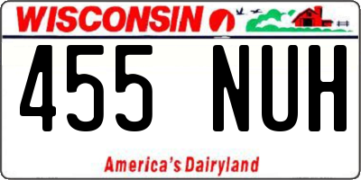 WI license plate 455NUH