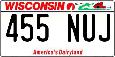 WI license plate 455NUJ