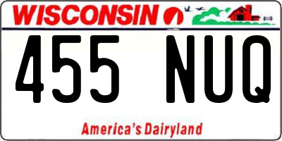 WI license plate 455NUQ