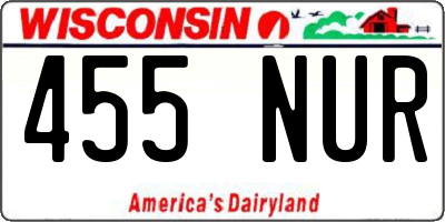 WI license plate 455NUR