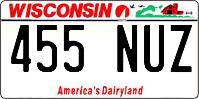 WI license plate 455NUZ