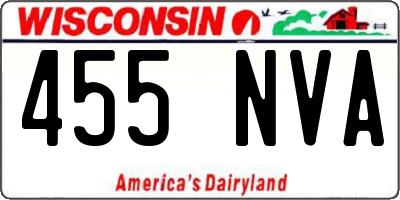 WI license plate 455NVA