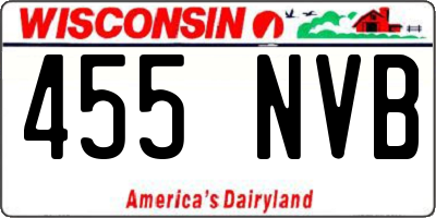 WI license plate 455NVB