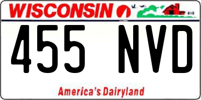 WI license plate 455NVD