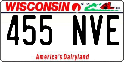 WI license plate 455NVE