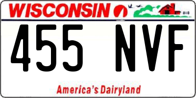 WI license plate 455NVF