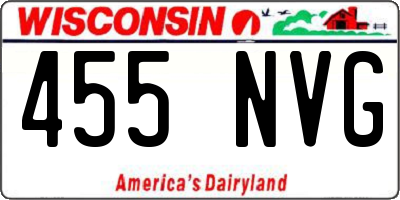 WI license plate 455NVG