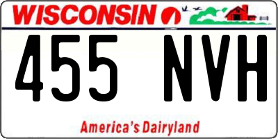 WI license plate 455NVH