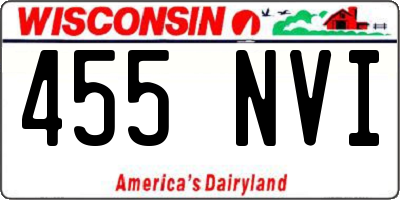 WI license plate 455NVI