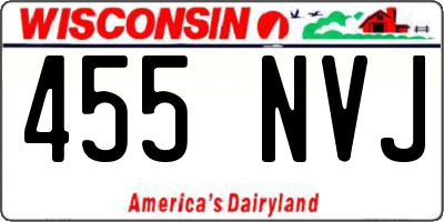 WI license plate 455NVJ
