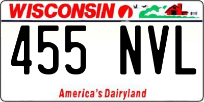 WI license plate 455NVL