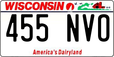 WI license plate 455NVO