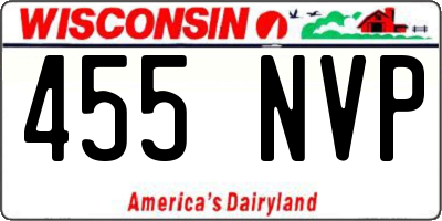 WI license plate 455NVP