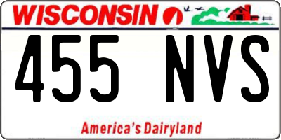 WI license plate 455NVS