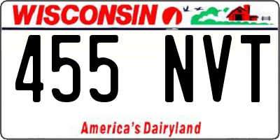 WI license plate 455NVT
